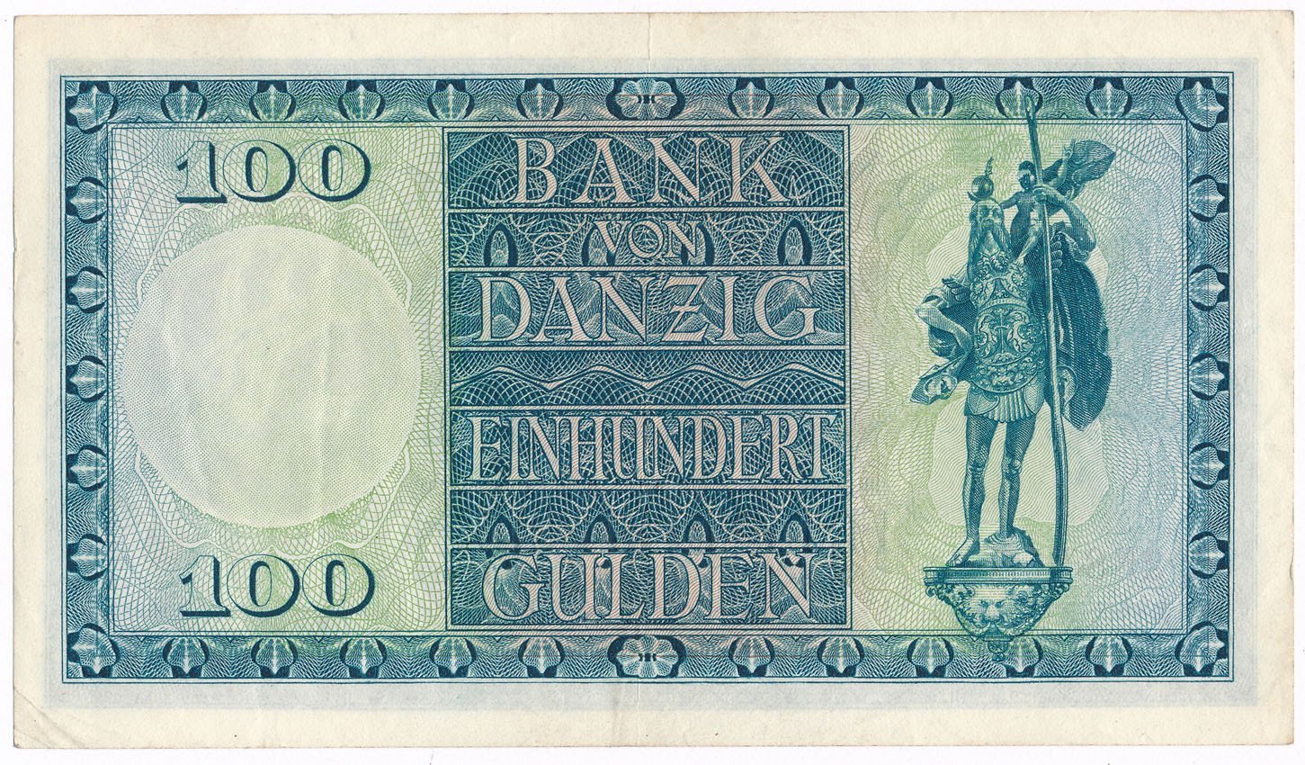 Wolne Miasto Gdańsk. 100 guldenów 1931 seria DA